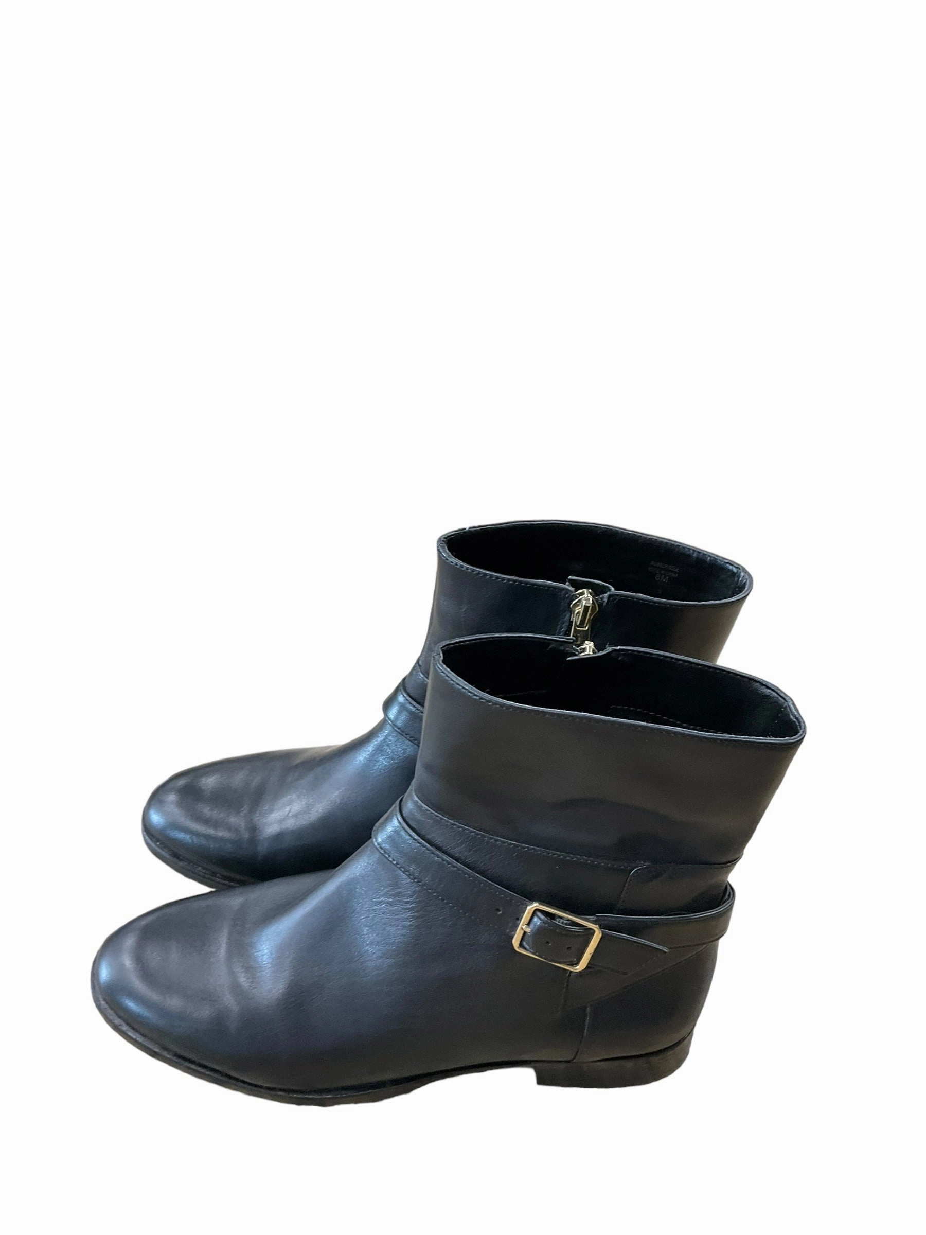 Boots Ankle Flats By Ann Taylor In Black, Size: 8 Heeled Ankle Boots Open Toe