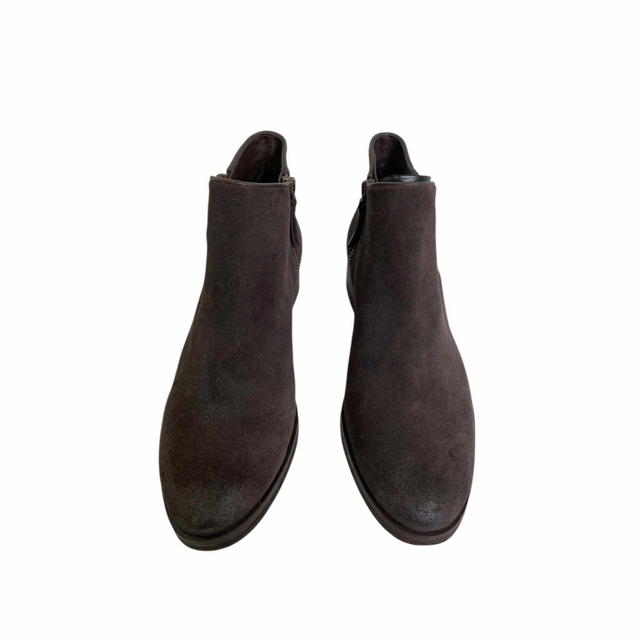 Boots Ankle Flats By Cole-Haan In Brown, Size:6 Lace Up Boots Low Heel