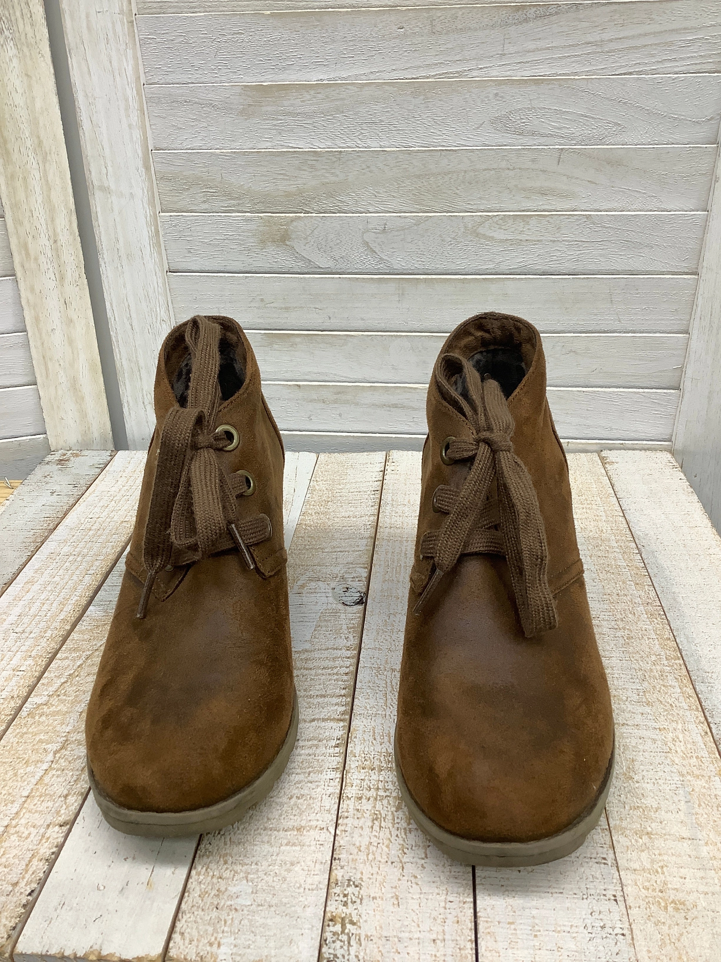 Boots Ankle Heels By Bobs  Size: 6.5 Lace-up Front Ankle Boots