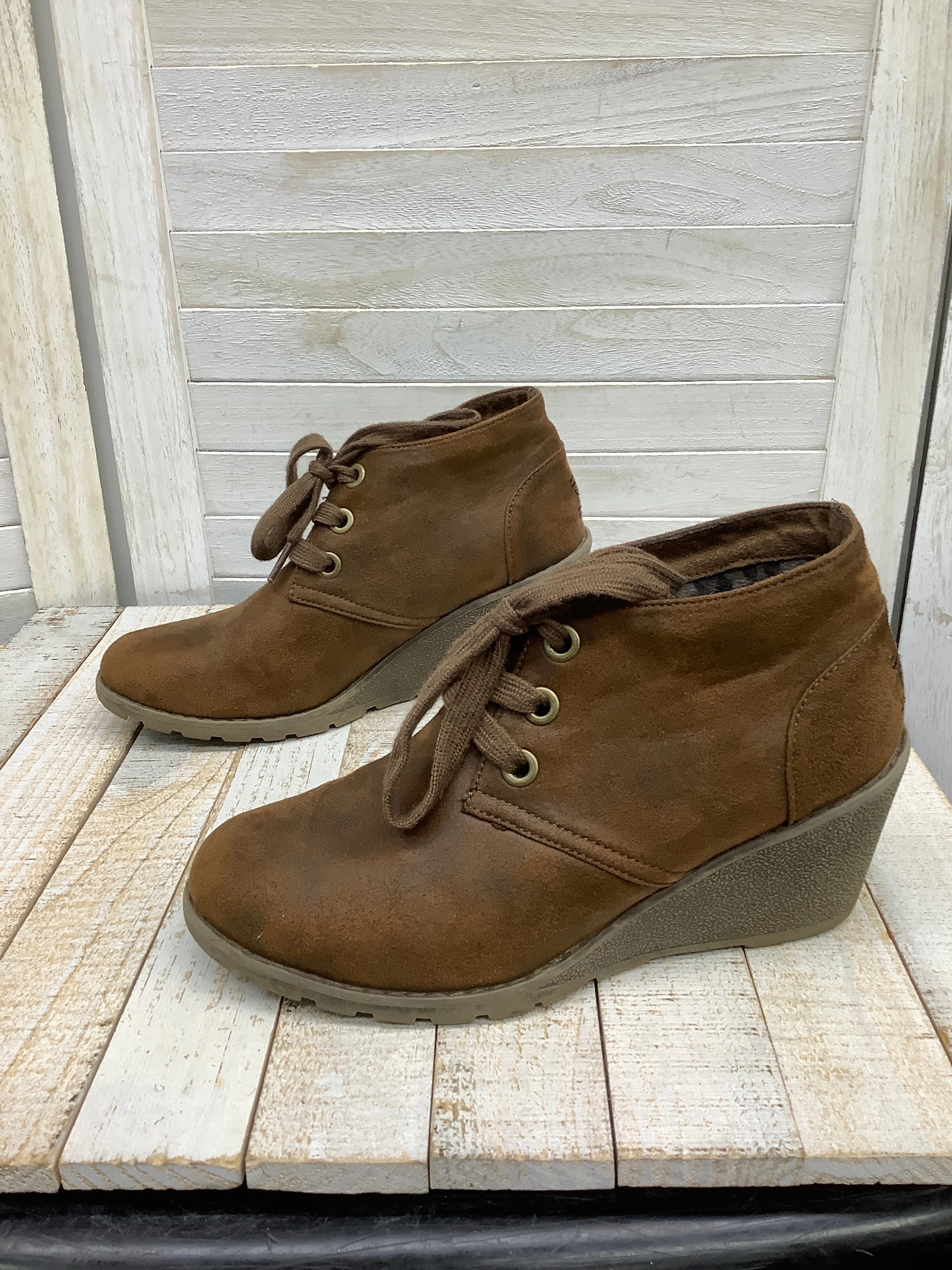 Boots Ankle Heels By Bobs  Size: 6.5 Earth Leather Ankle Boots