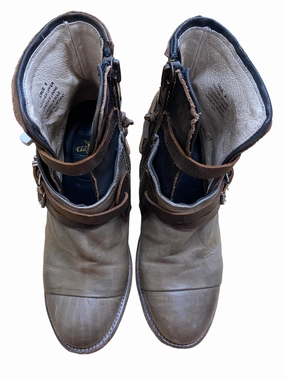 Boots Ankle Heels By Freebird  Size: 8 Low Ankle Boots Leather