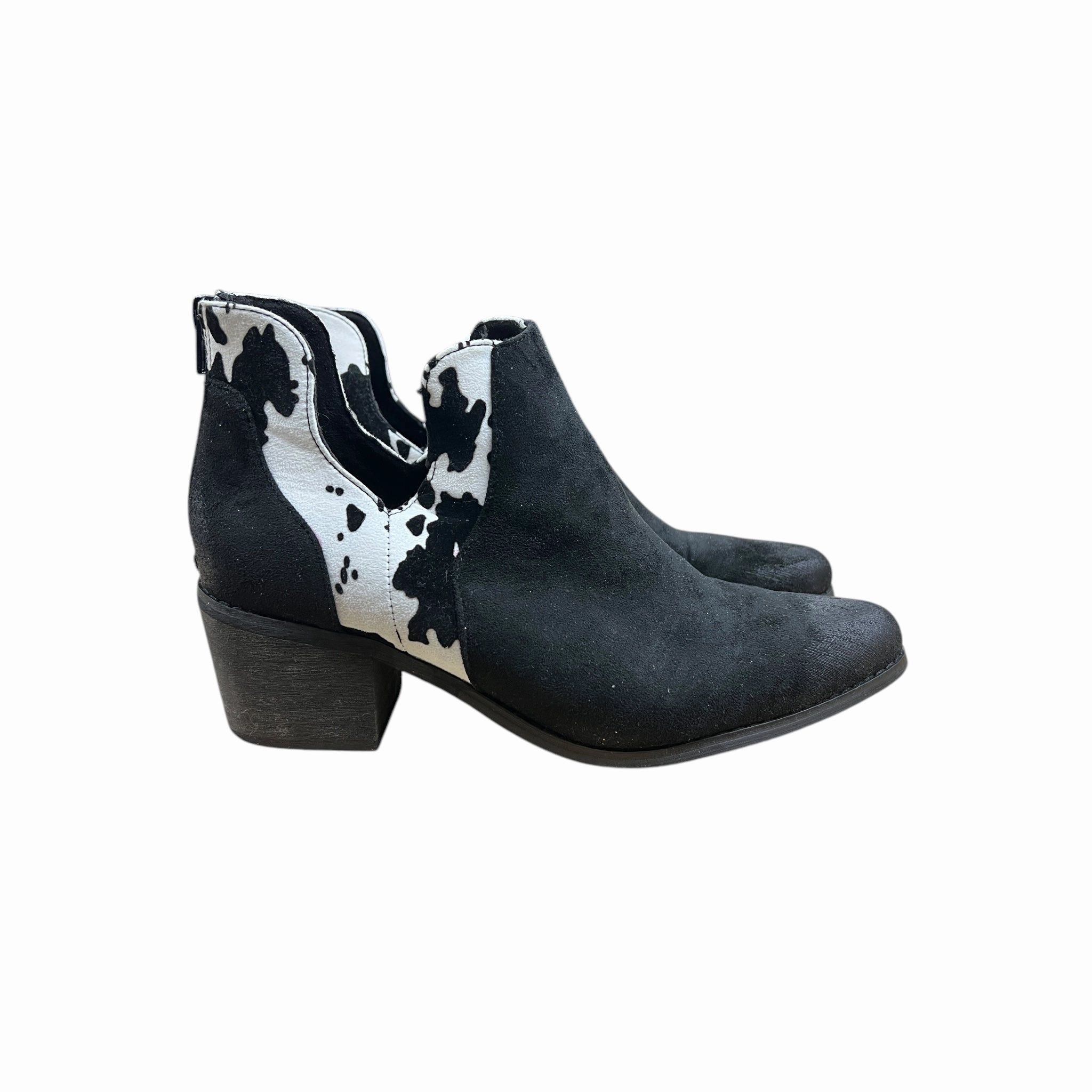 Boots Ankle Heels By Pierre Dumas In Black, Size:10 Furry Ankle Boots