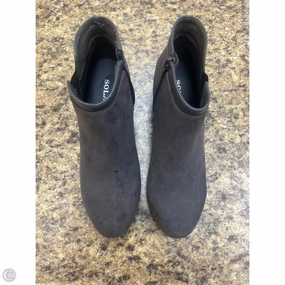 Used Ankle Boots Boots Ankle Heels By Solanz In Grey, Size: 8