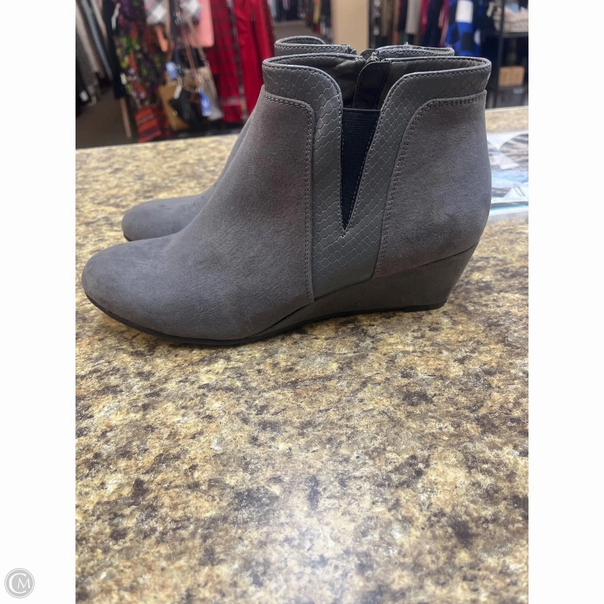 Pointed Stiletto Ankle Boots Boots Ankle Heels By Solanz In Grey, Size: 8