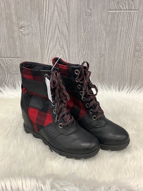 Sherpa Lined Ankle Boots Boots Ankle Heels By Sorel In Black, Size: 8.5