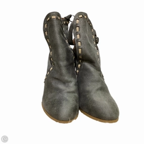 Boots Ankle Heels By Venus In Grey, Size: 9 Heel Lace Up Ankle Boots