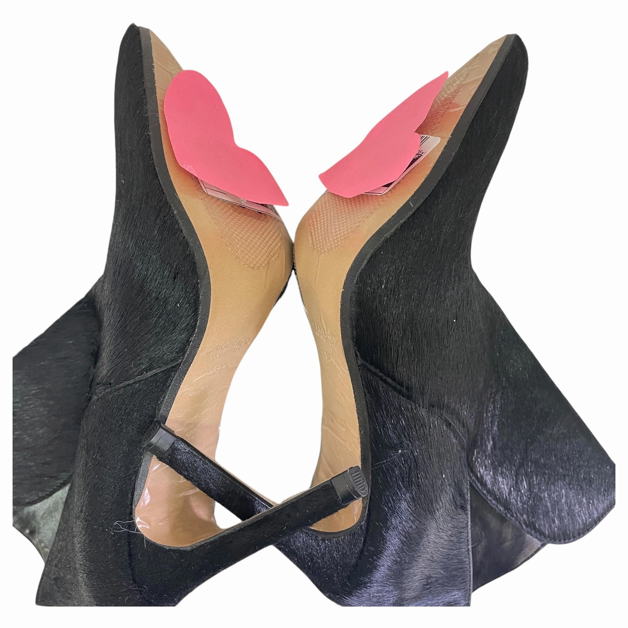 BOOTS ANKLE HEELS by ZARA BASIC in BLACK, Size:7 Heeled Ankle Boots