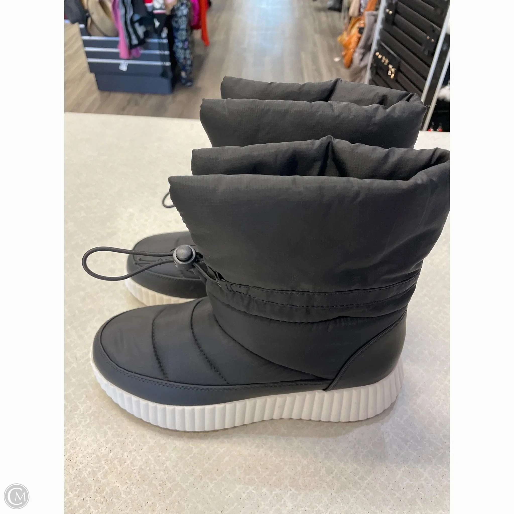 Boots Snow By Falls Creek In Black & White, Size: 6 Dorothy Leather Ankle Boots