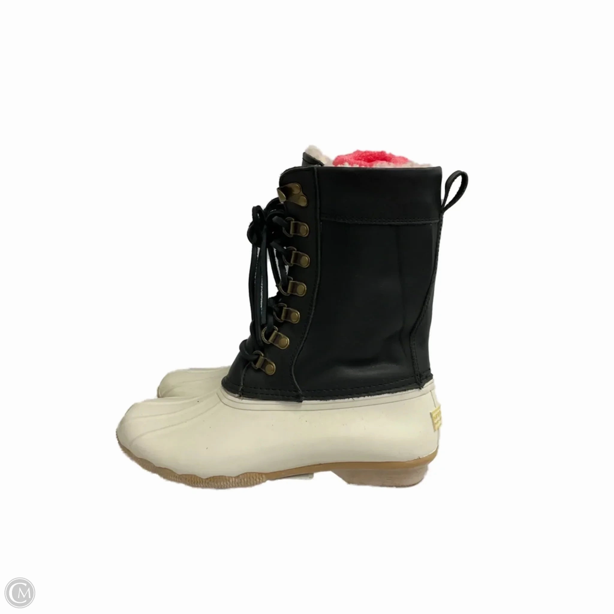 Boots Snow By Sperry In Black & White, Size: 6 Dress Boots Sale