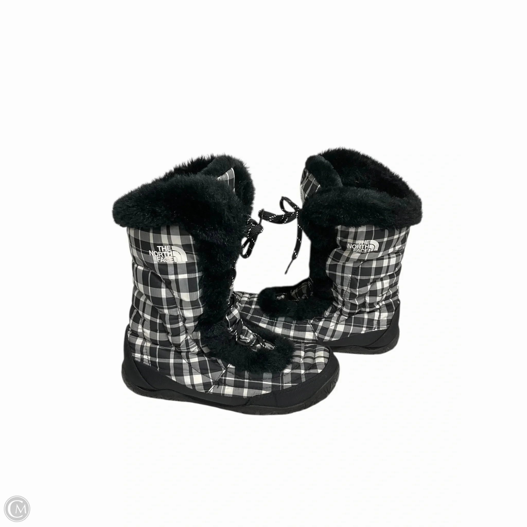Open Toe Ankle Boots Boots Snow By The North Face In Plaid Pattern, Size: 6.5