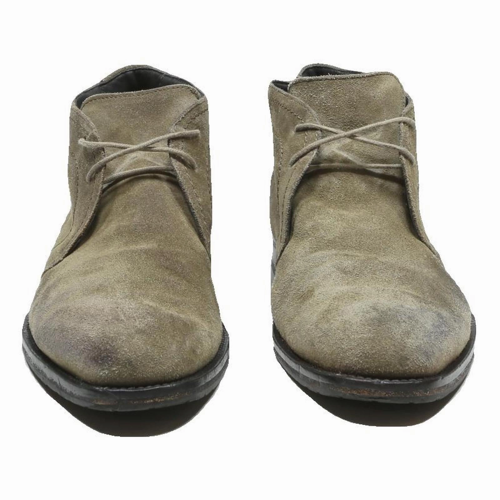 BOSS Mens Suede Chukka Boots Beige Leather UK 10 Smart Casual Lace-Up Footwear Discount Work Boots