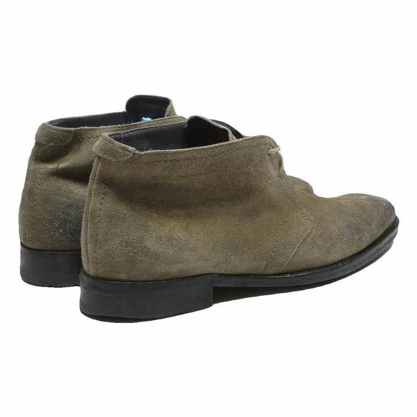 Knee High Heel Boots BOSS Mens Suede Chukka Boots Beige Leather UK 10 Smart Casual Lace-Up Footwear