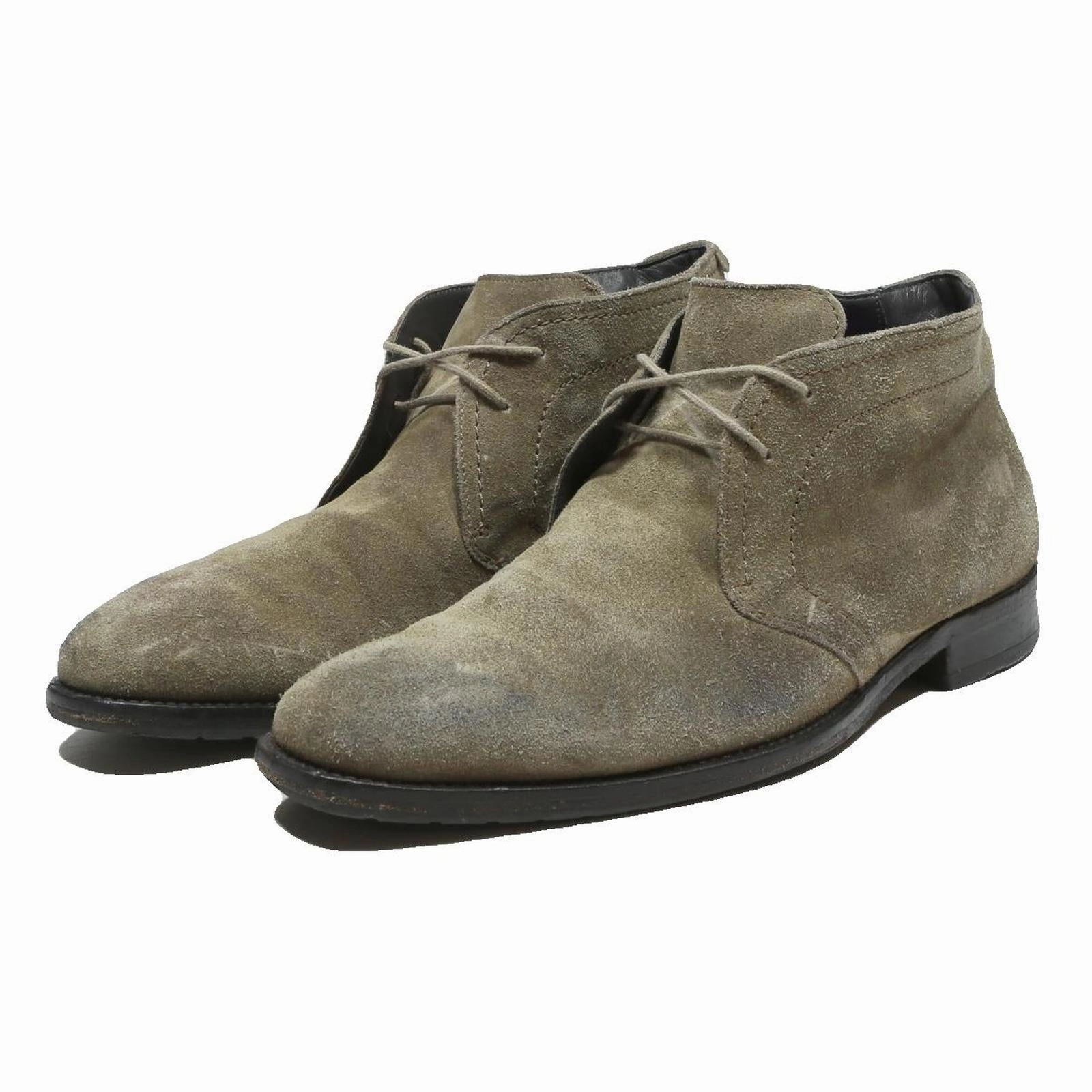 Best Mc Boots BOSS Mens Suede Chukka Boots Beige Leather UK 10 Smart Casual Lace-Up Footwear