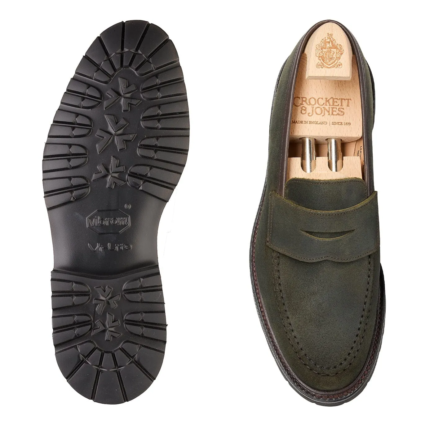 Boston 2 Green Rough-Out Suede Leather Loafers With Tassels