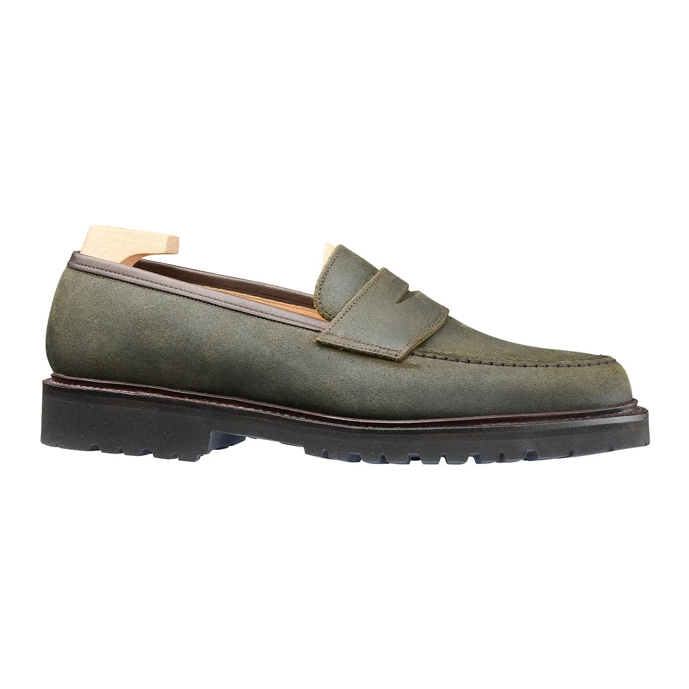 Boston 2 Green Rough-Out Suede Brunello Cucinelli Suede Loafers