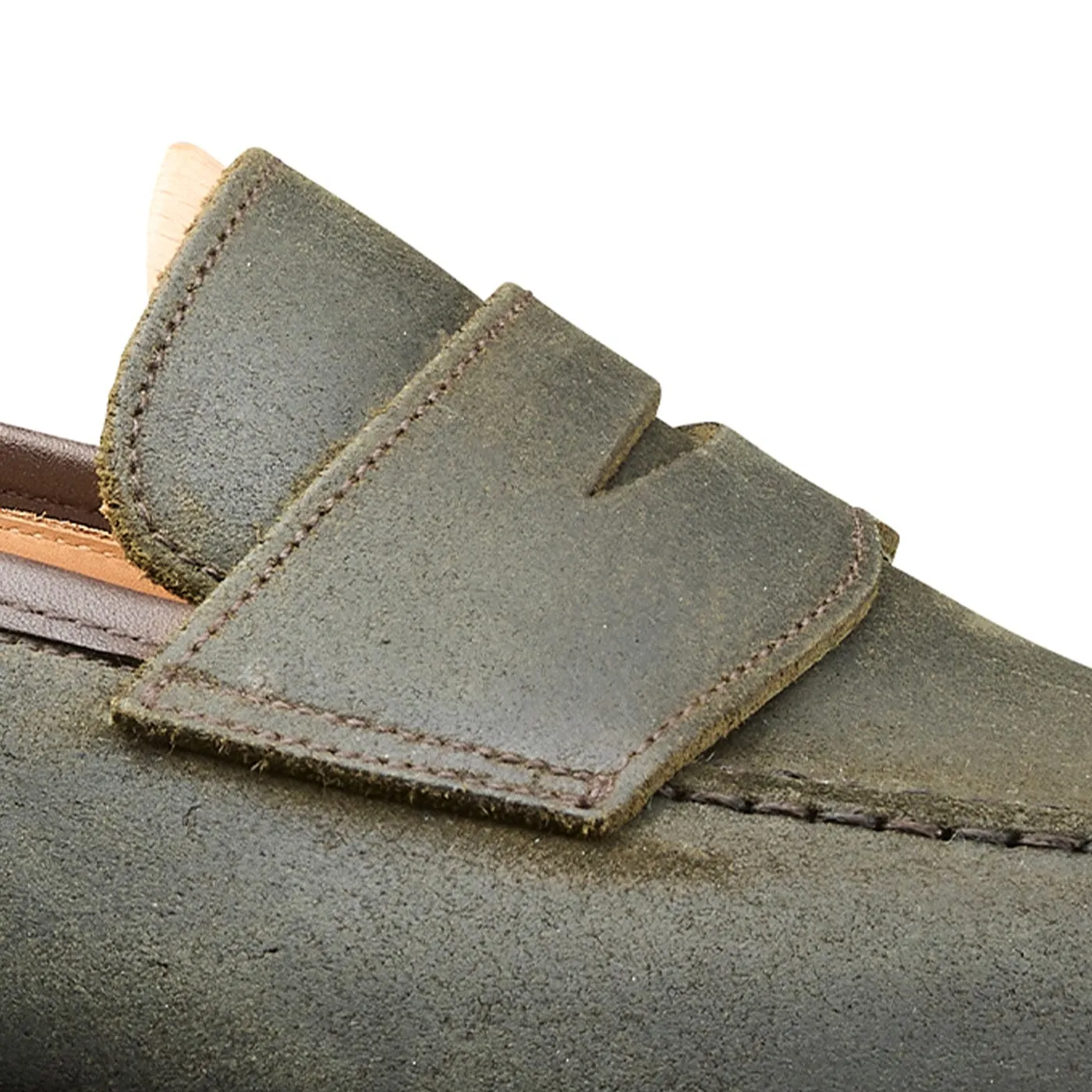 Boston 2 Green Rough-Out Suede Doc Martens Loafers