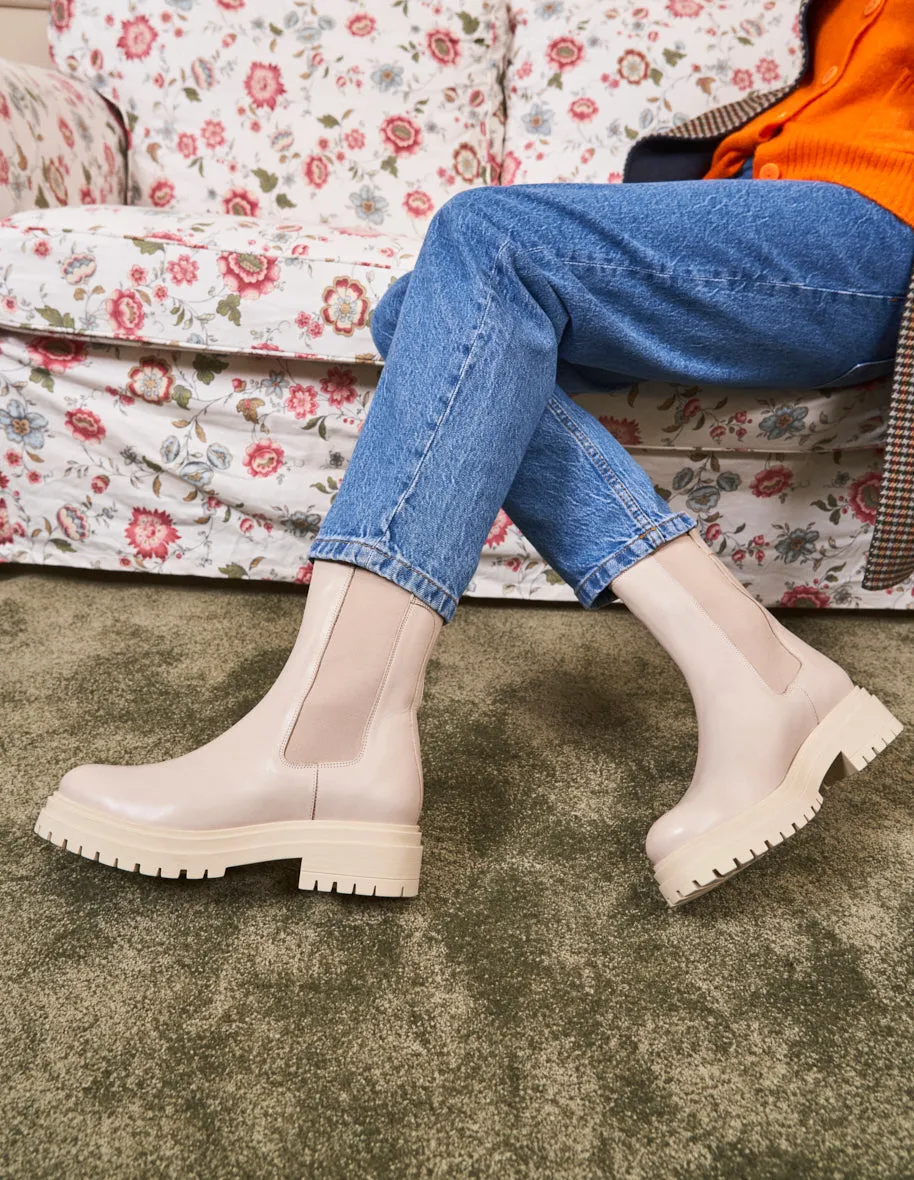 Bottines Amlie - Cuir crme Academy Rubber Boots