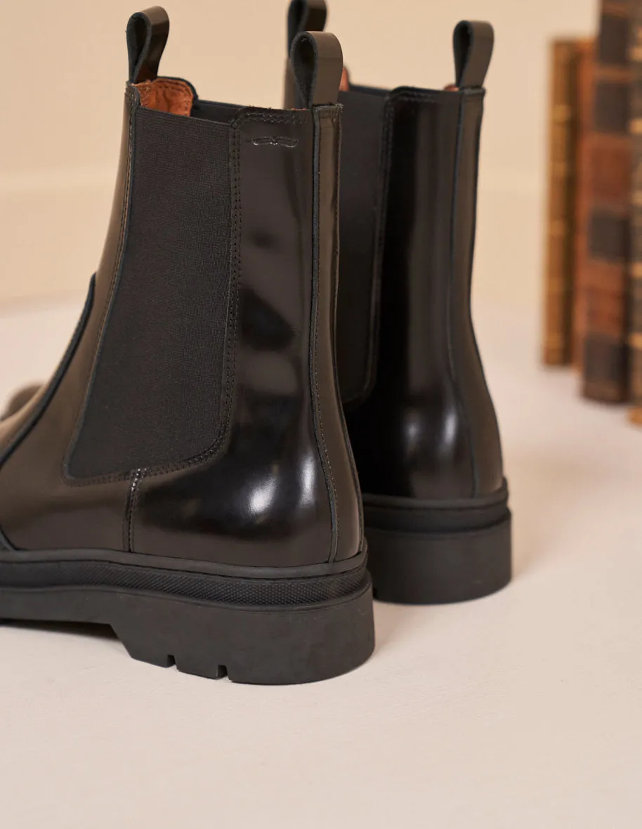 Size 15 Cowboy Boots Bottines Thomas - Cuir box noir