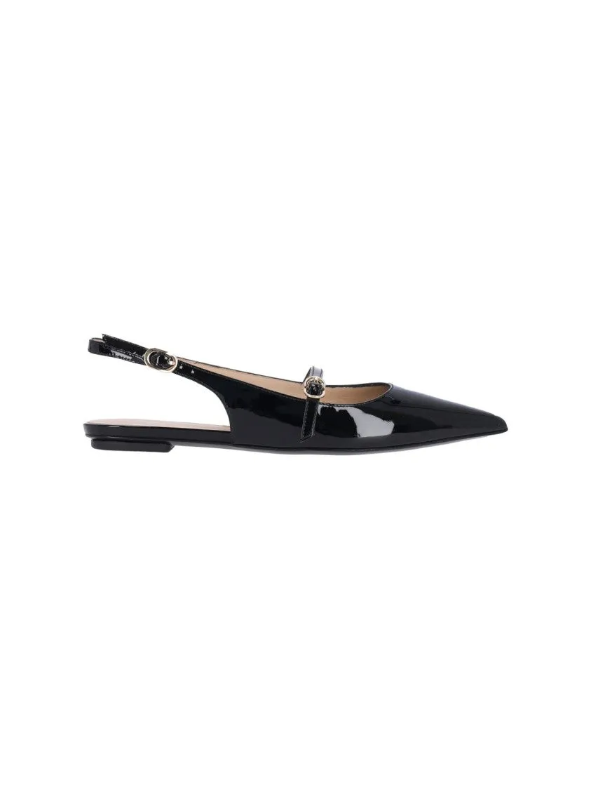 Emilia" Slingback Mules ?C Black Sparkly Shoes Flats