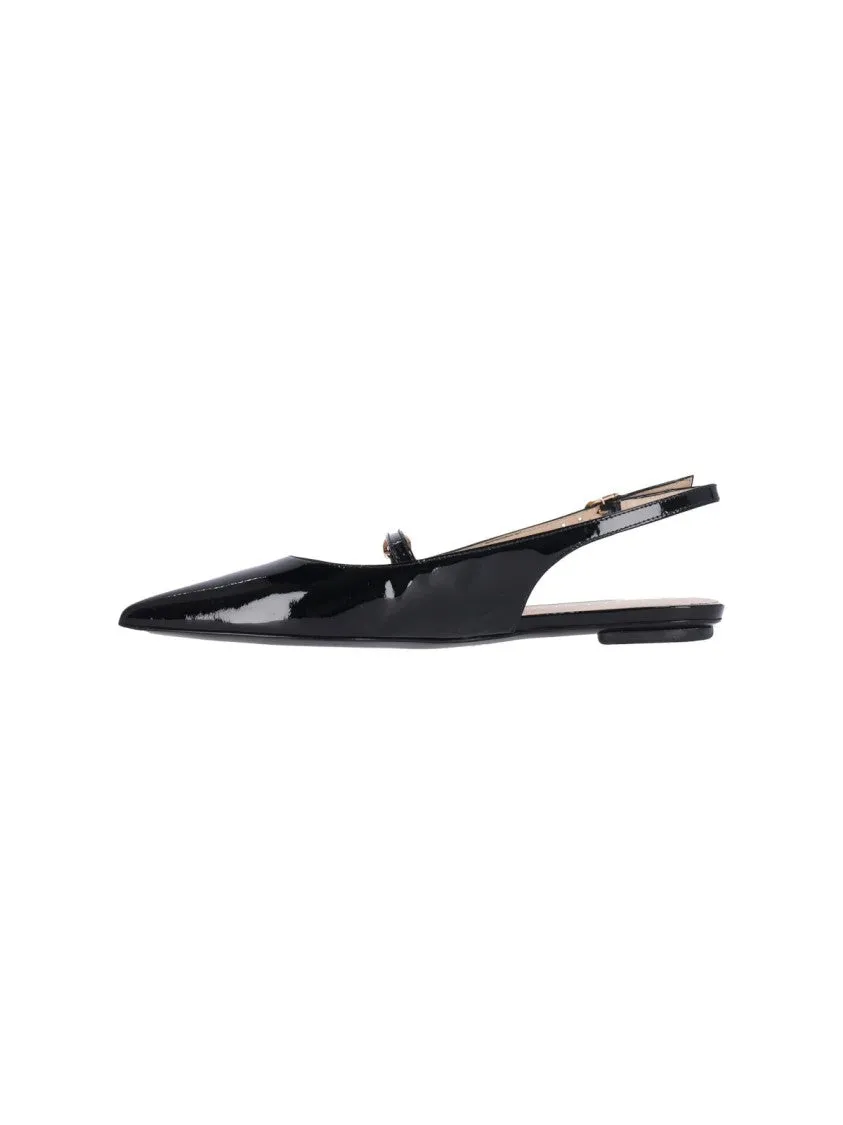 Peacocks Flat Shoes Emilia" Slingback Mules ?C Black