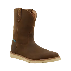 Twisted X Men's Distressed Saddle Wedge Sole Pull On Work Boots MCBW001 Dock Boots