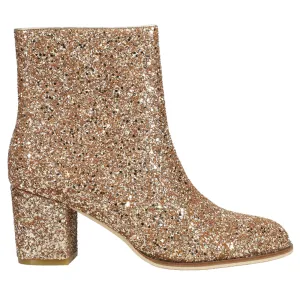 Razzle Dazzle Glitter Round Toe Zippered Booties Boots Ennis
