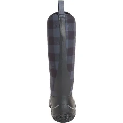 Overknee Boots Muck Ladies Hale Plaid Grey & Black Tall Pull On Boots HAW-1PLD-BLK