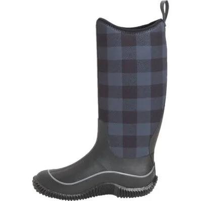 Muck Ladies Hale Plaid Grey & Black Tall Pull On Boots HAW-1PLD-BLK Warm Dress Boots