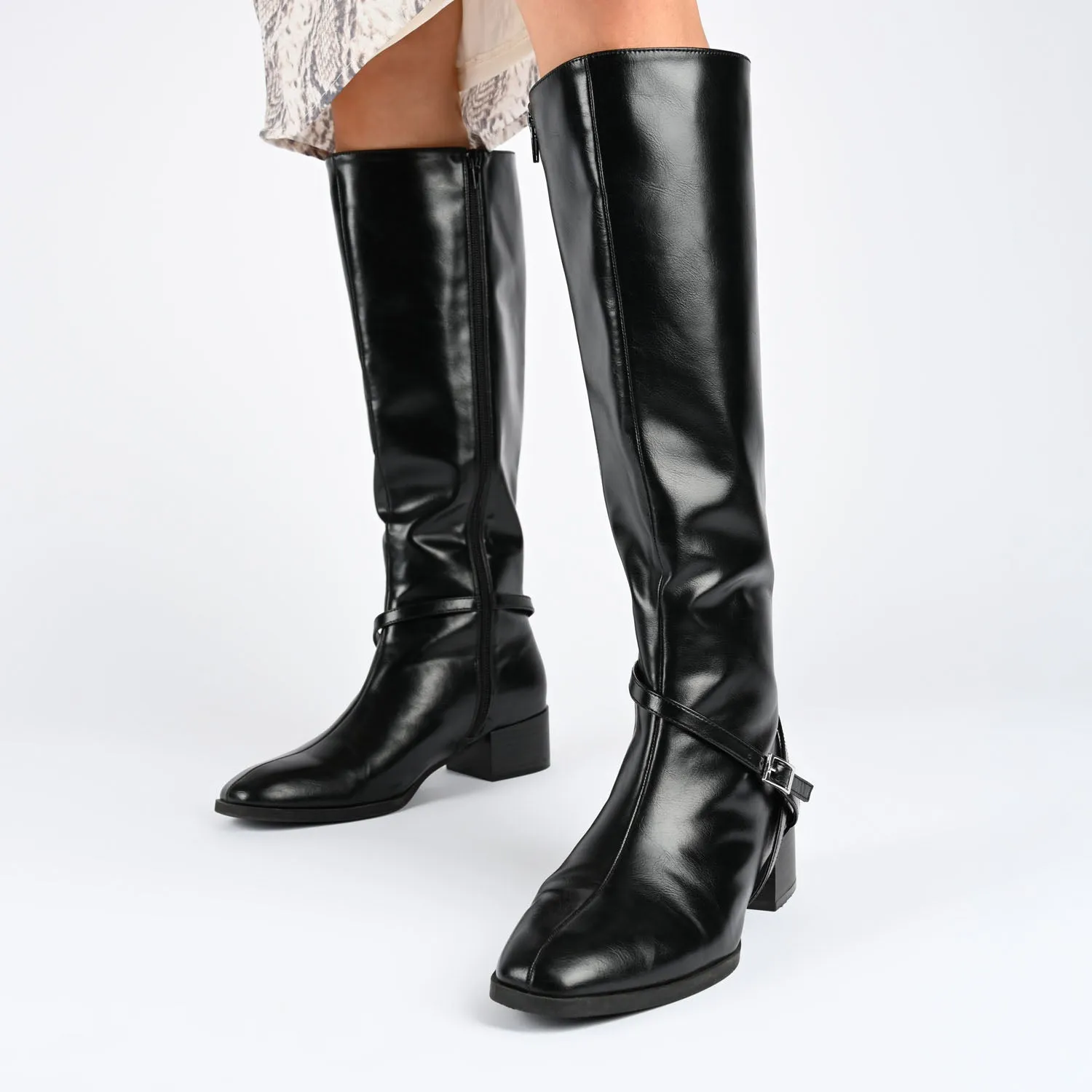 RHIANAH KNEE HIGH BOOTS IN X-WIDE CALF Boots Leather Boots
