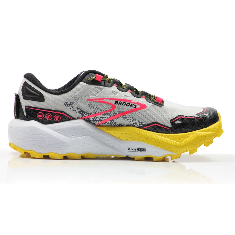 Gel 1130 Running Shoes Brooks Caldera 7 Women's Trail Shoe - Lunar Rock/Lemon Chrome/Black