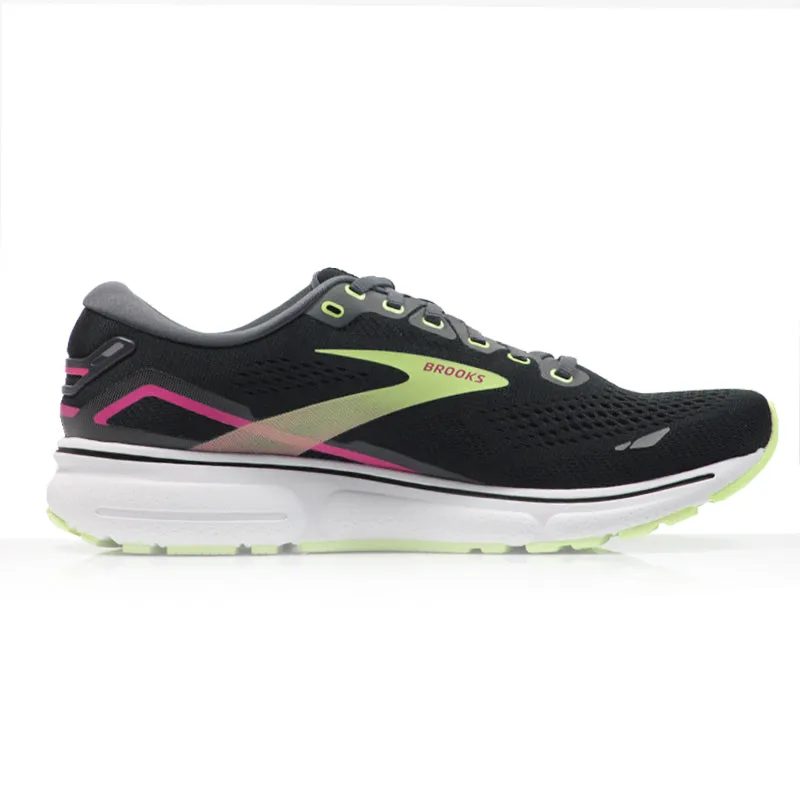 Brooks Ghost 15 Women's Running Shoe - Black/Ebony/Sharp Green Carbon-plated Running Shoes