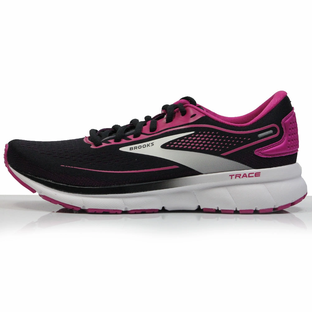 Mid Top Trail Running Shoes Brooks Trace 2 Women's Running Shoe - Black/Festival Fuchsia/Pink Flambe
