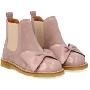 Angulus Faded Rose/Rose Elastic Chelsea Boot with Bow Boots Etc Commerce Ga