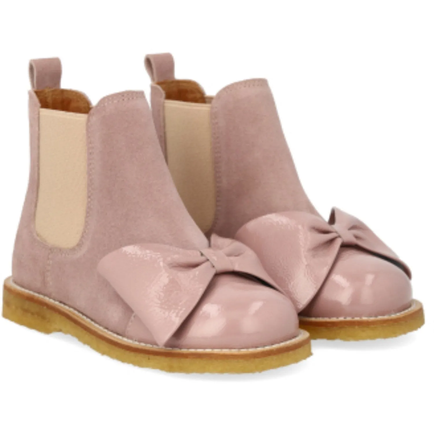 Resole Boots Near Me Angulus Faded Rose/Rose Elastic Chelsea Boot with Bow