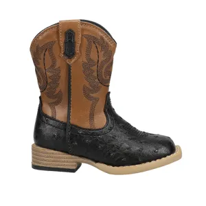 Boots For Men Outfit Bumps Embroidery Square Toe Cowboy Boots (Toddler)