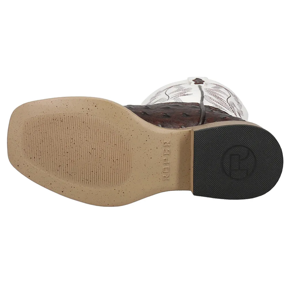 Bumps Faux Ostrich Square Toe Cowboy Boots (Big Kid) Rain Boots Fashion