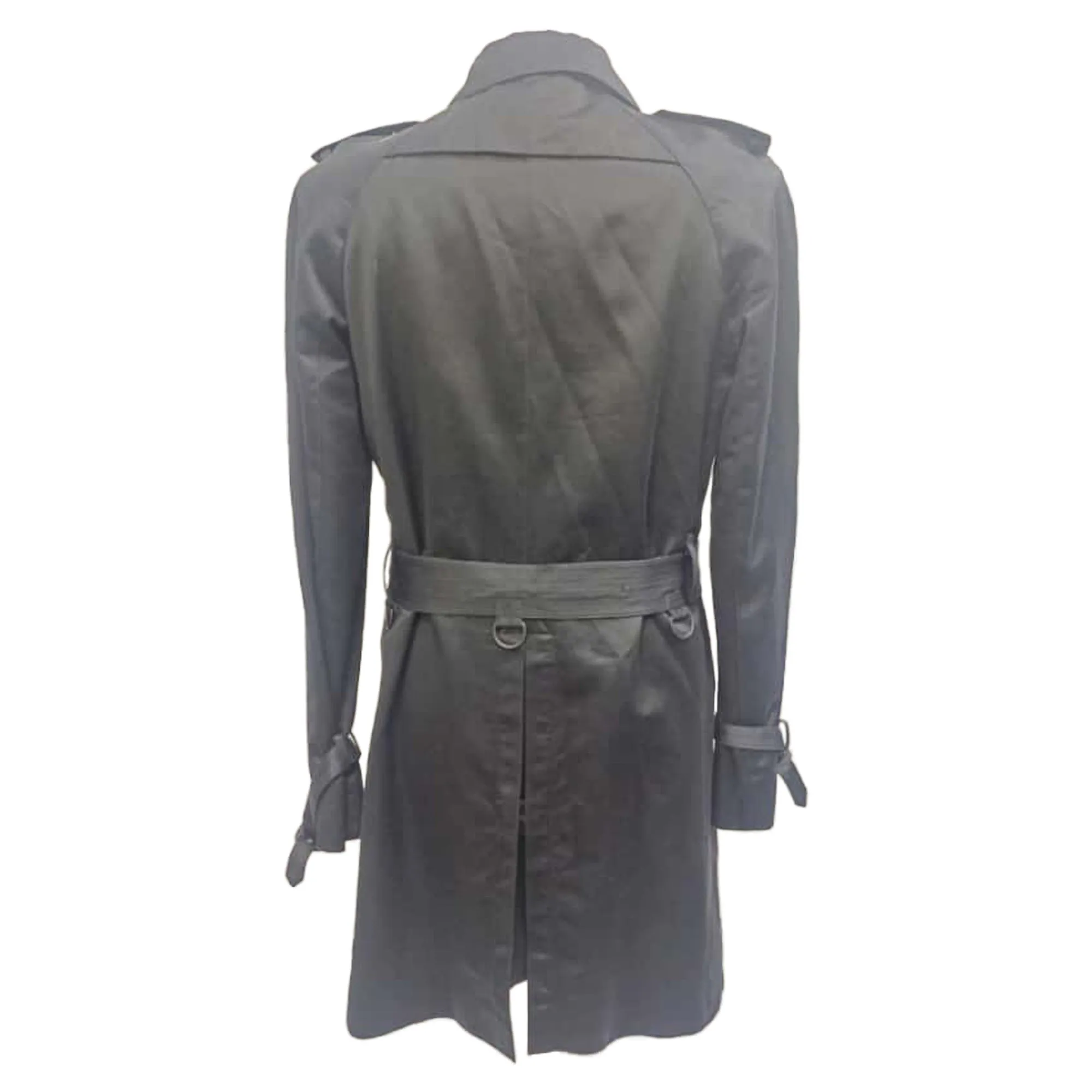 Knee High Leather Boots Burberry Prorsum Double-Breasted Trench Coat in Black Cotton