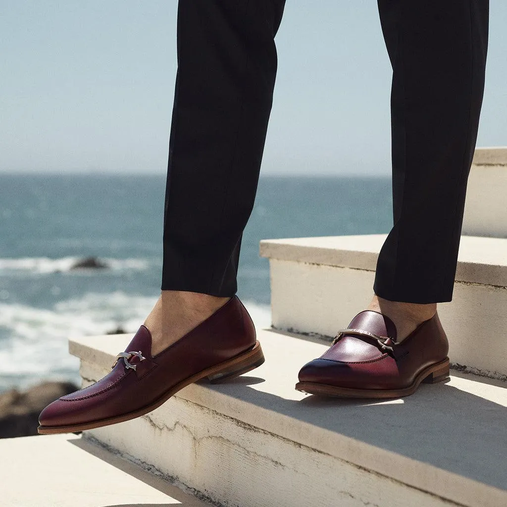 Burgundy Calf Horsebit Loafer Leather Tan Loafers