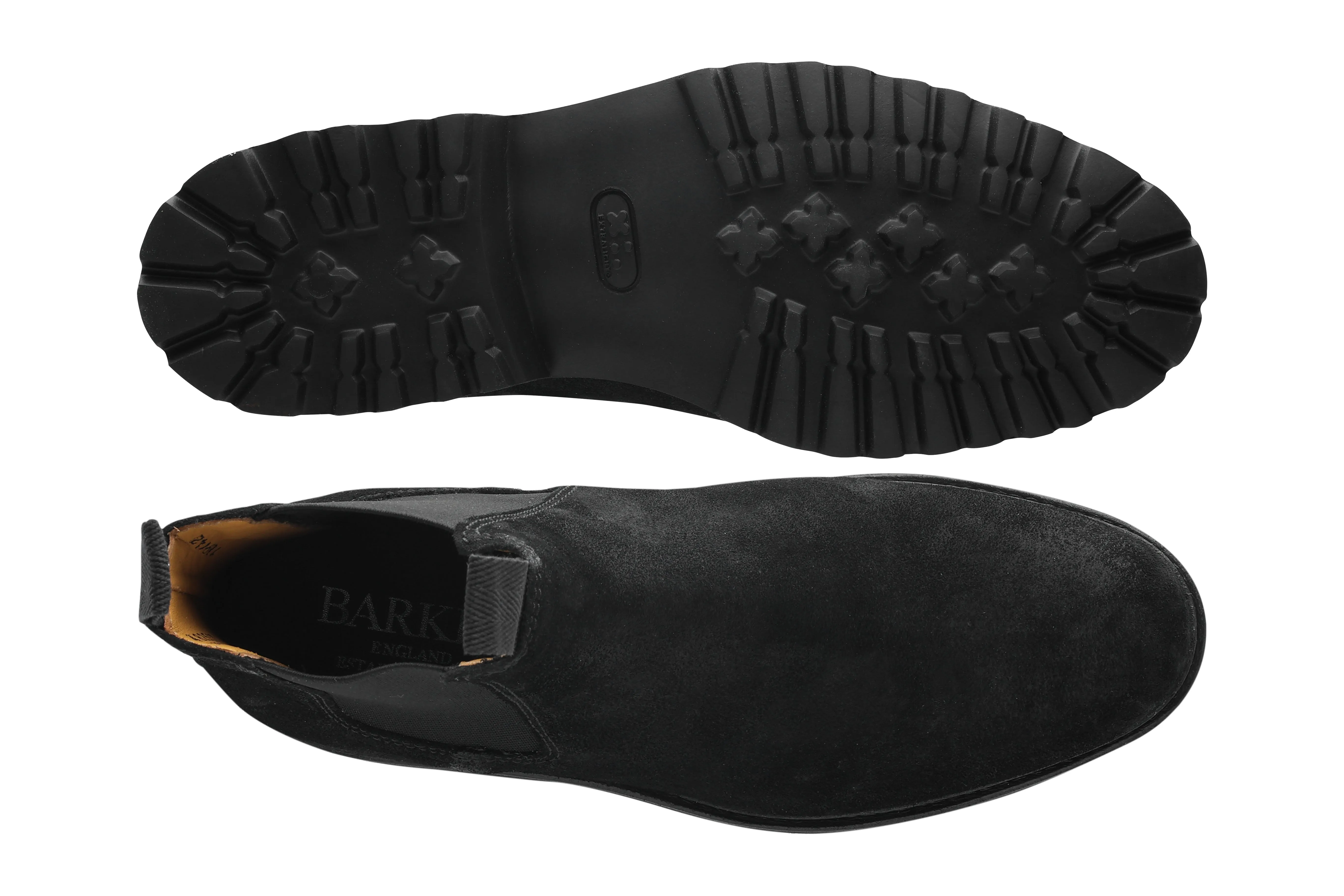 Camborne - Black Waxy Suede Cowboy Boots In Sale