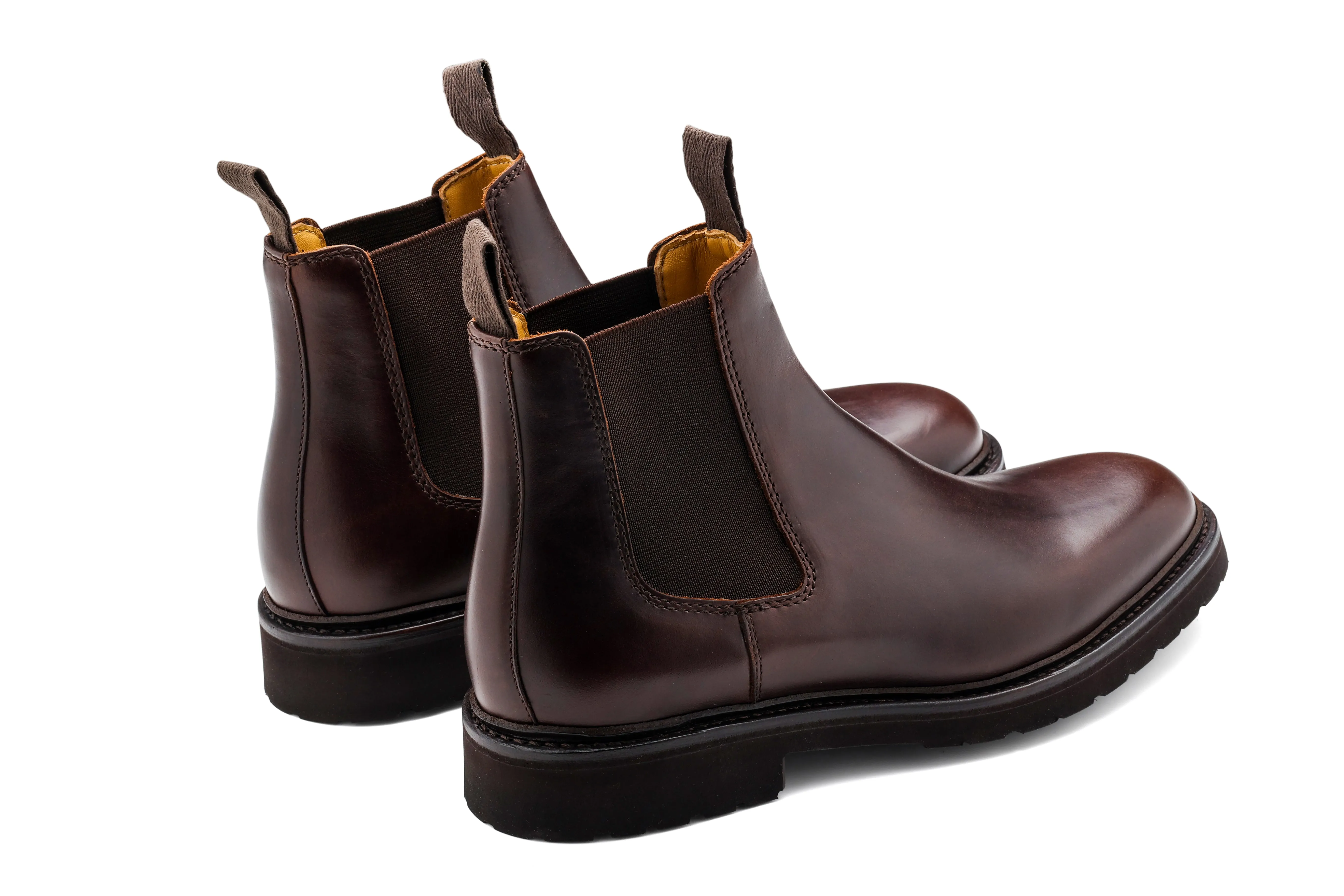 Brown Leather Ankle Boots Camborne - Brown Pull Up