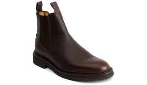 Camborne - Brown Pull Up Grain Cowboy Boots Snake Skin