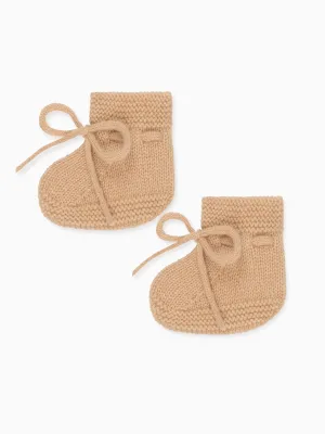 Camel Melange Evita Cashmere Baby Booties Soccer Speed Boots For Wide Feet