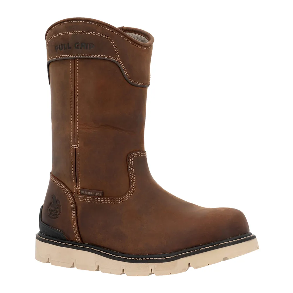 Carbon Flex Wedge 11 Inch Waterproof Safety Toe Work Boots Thigh High Flat Boots