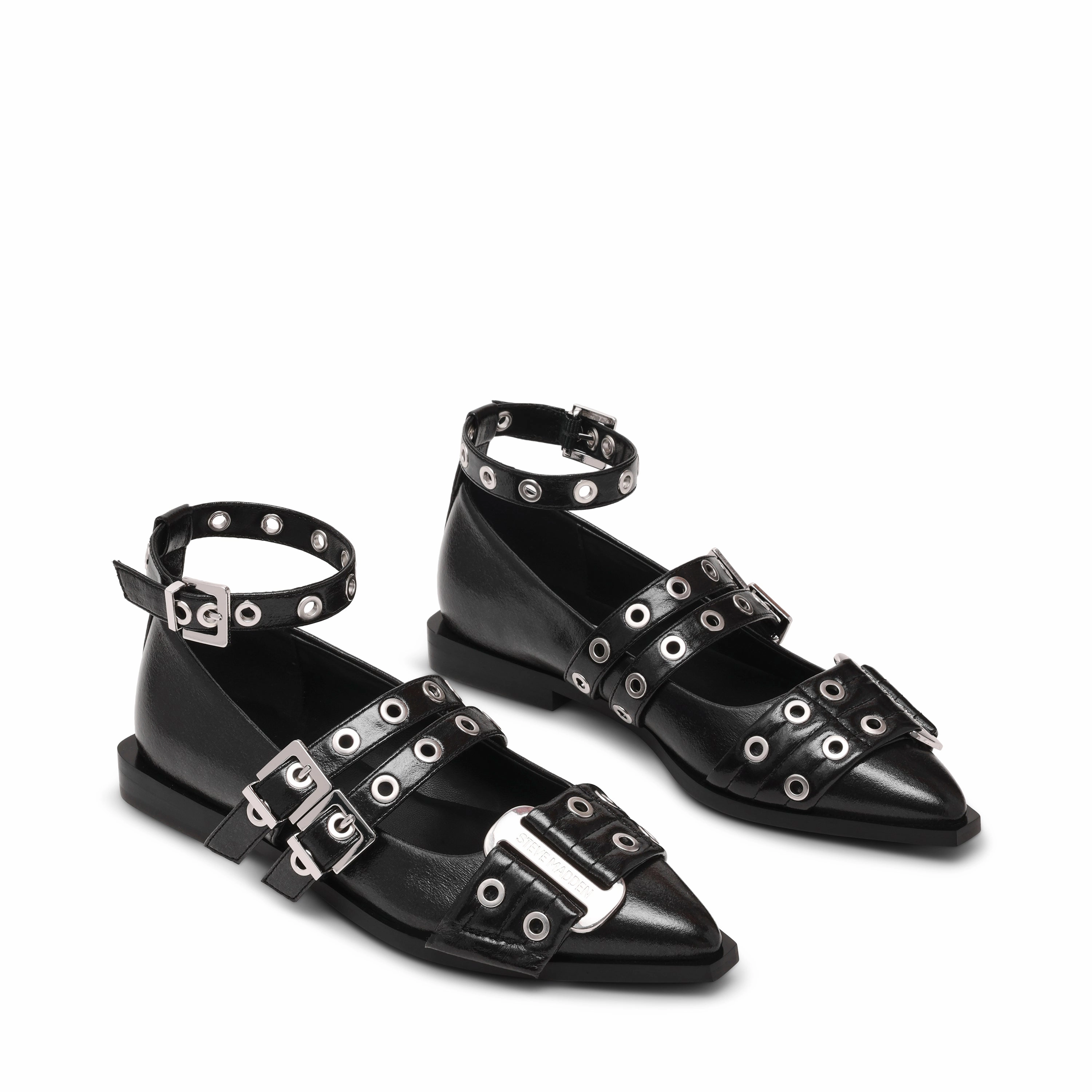 Mens Flat Foot Shoes Grander Flat Shoe BLK CRINKLE