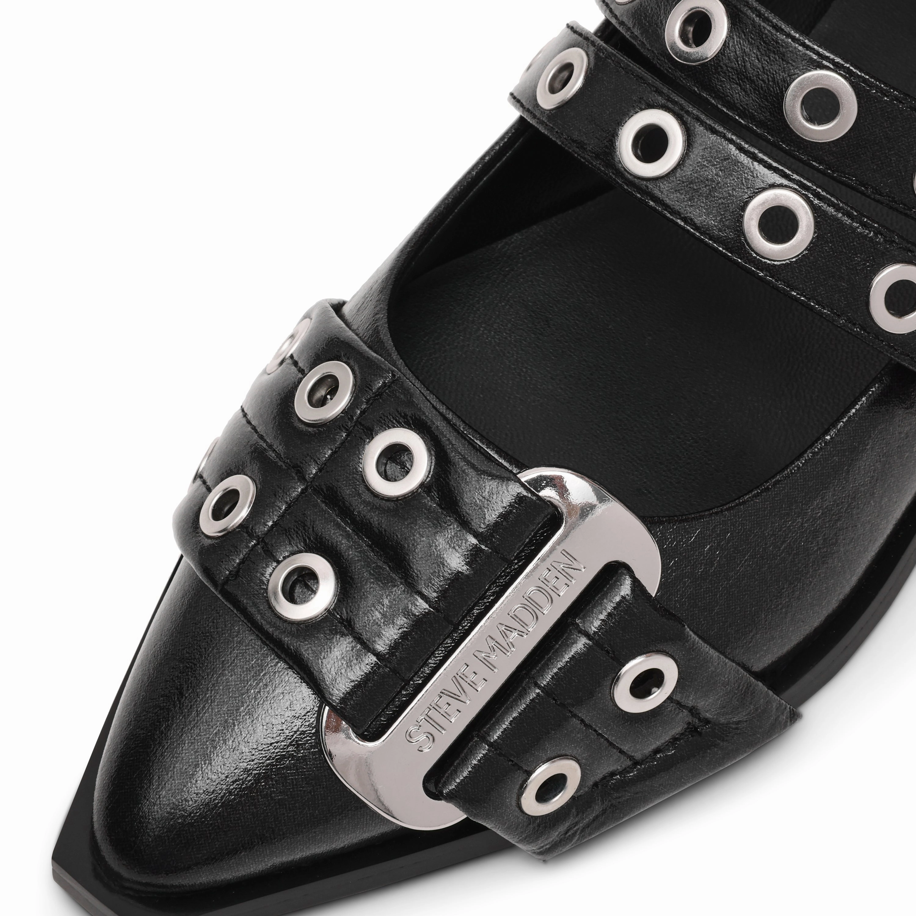 Grander Flat Shoe BLK CRINKLE Crochet Flats Shoes