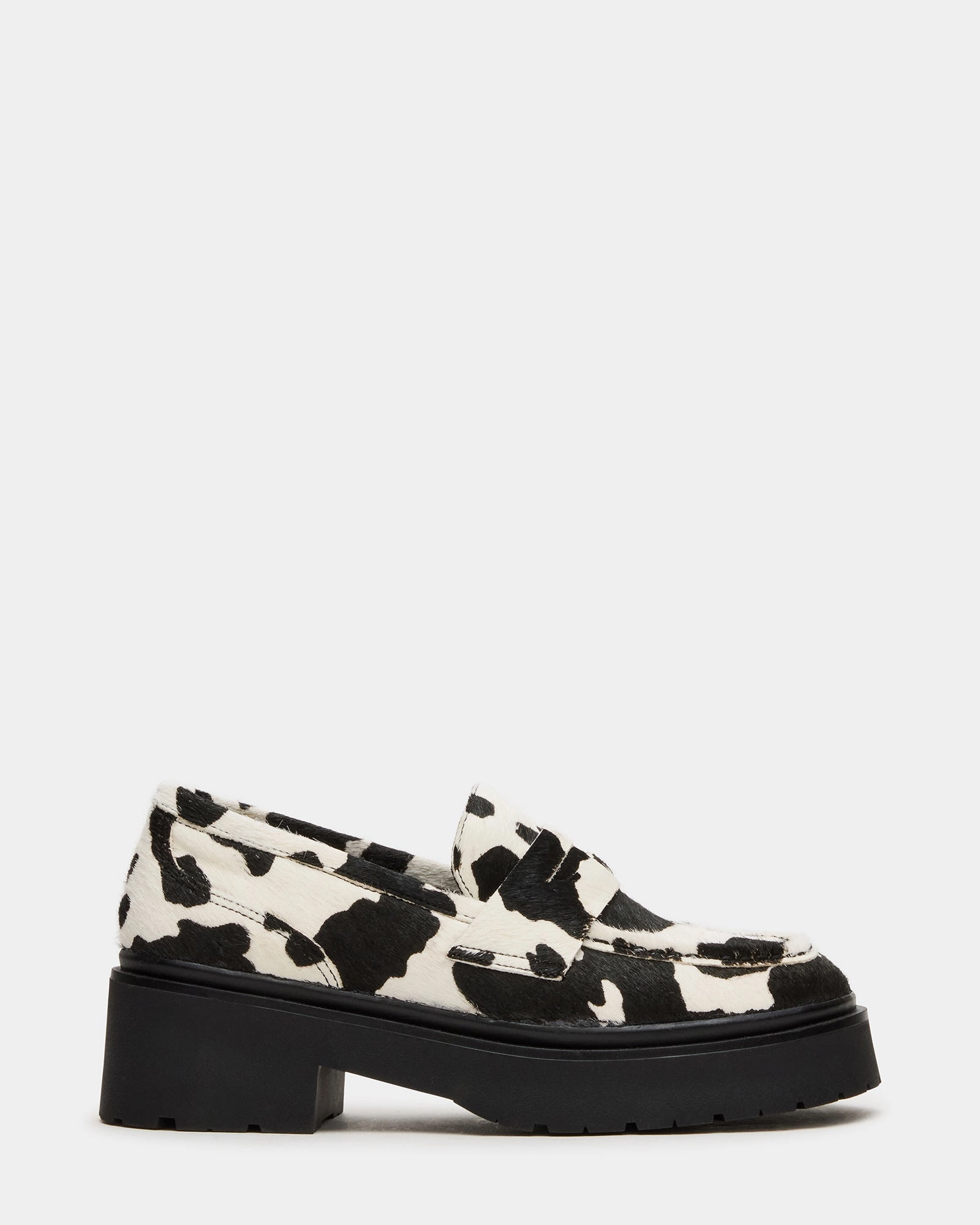 LAYKEN BLACK COW PRINT Loafers Looks
