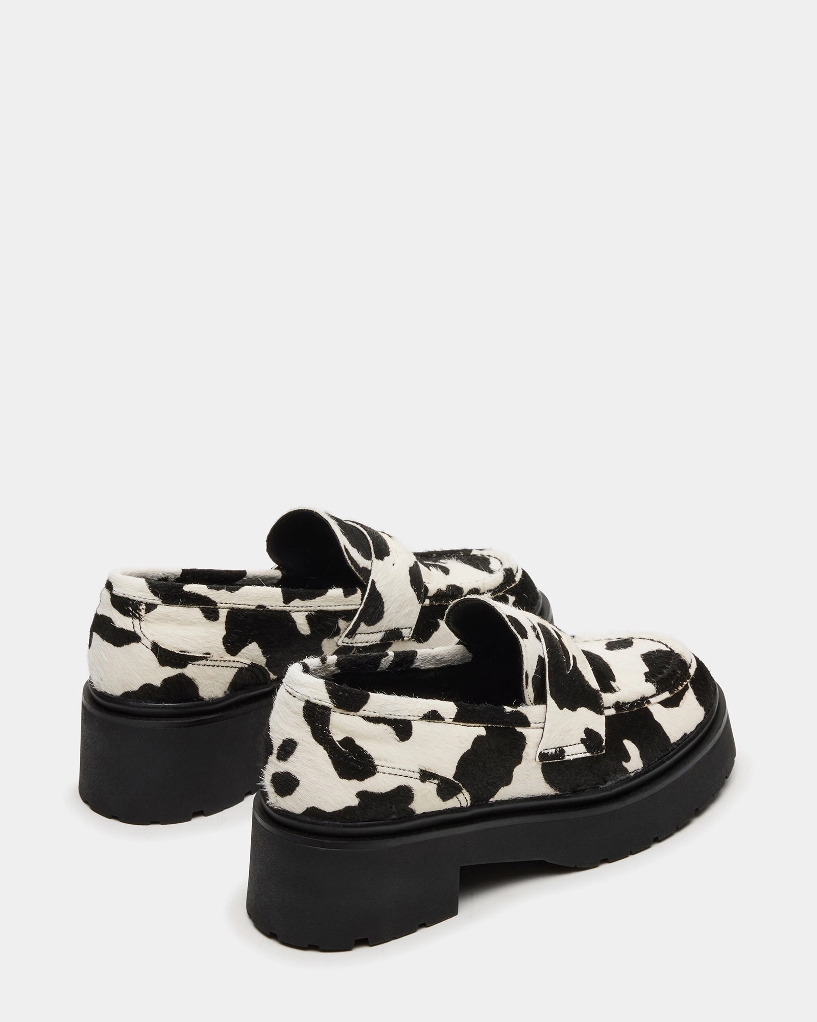LAYKEN BLACK COW PRINT Tan Dress Loafers