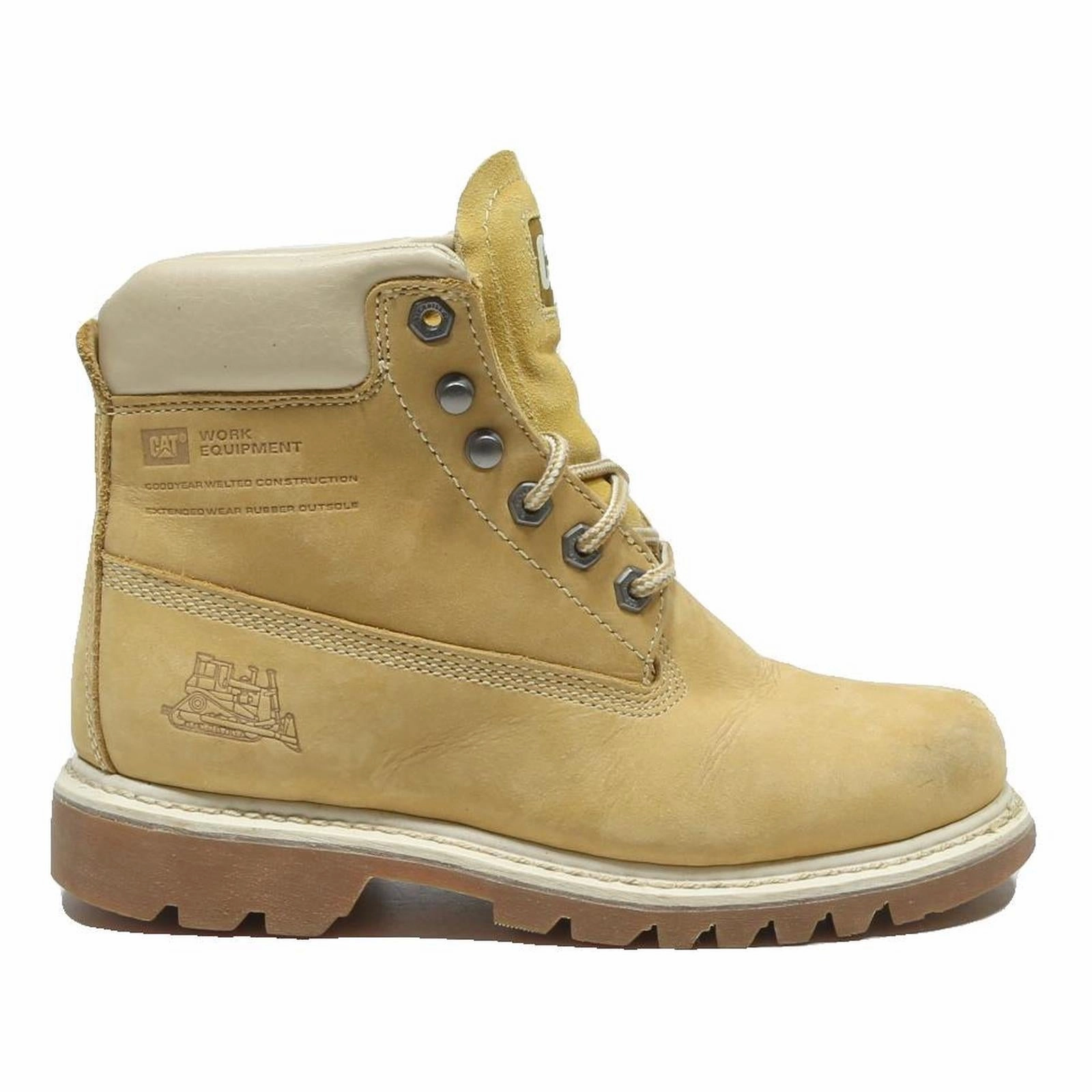 Leggings With Boots CAT Womens Ankle Lace-Up Boots Beige Leather UK 5 Workwear Durable Comfortable