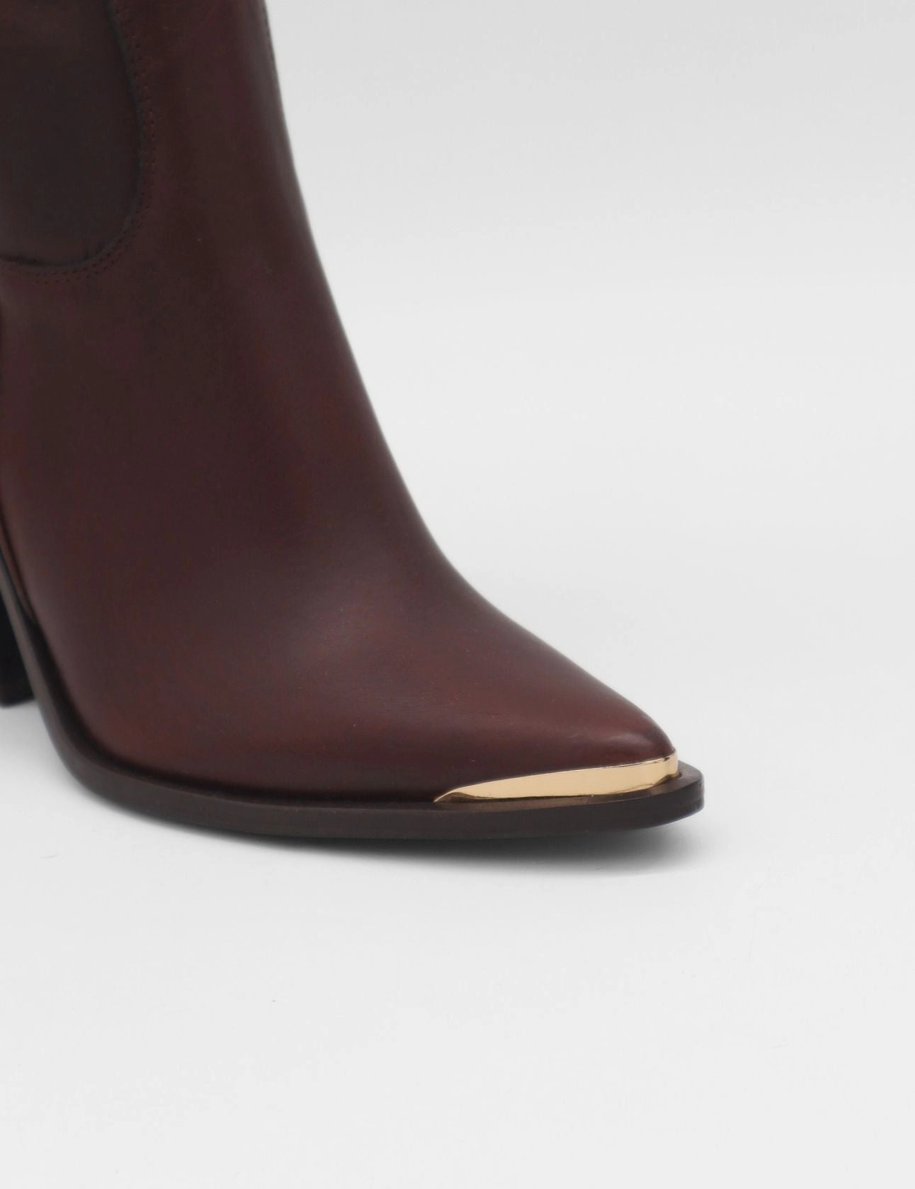 Gold Metallic Boots Coachella western cowboy boots in mahogany leather womens shoes