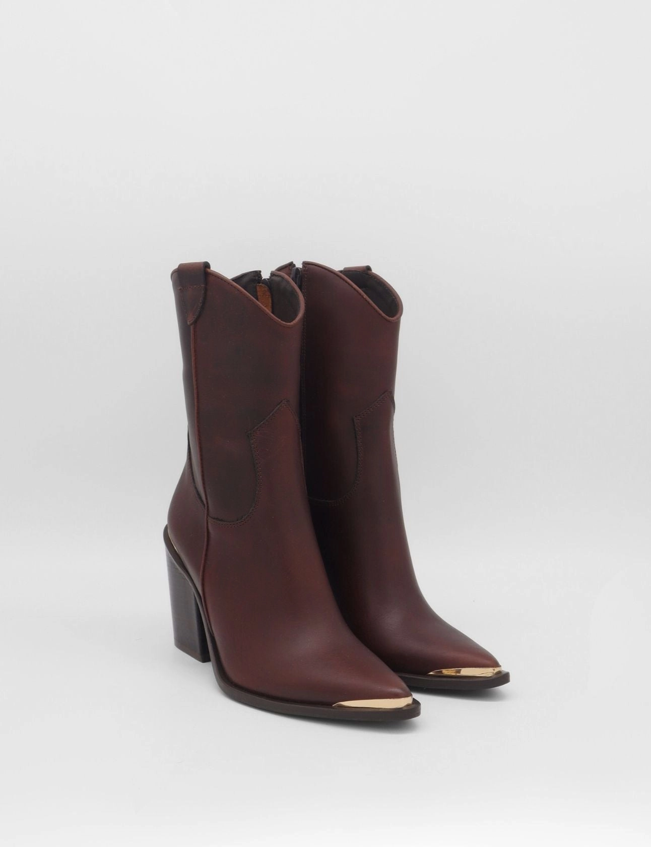 Coachella western cowboy boots in mahogany leather womens shoes Freebirds Boots